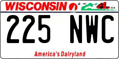 WI license plate 225NWC