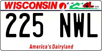 WI license plate 225NWL