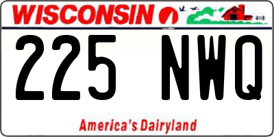WI license plate 225NWQ