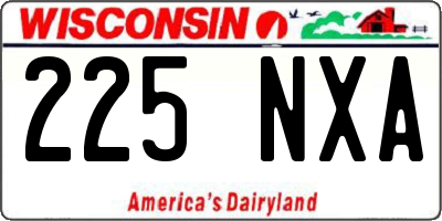 WI license plate 225NXA