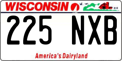 WI license plate 225NXB