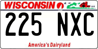 WI license plate 225NXC
