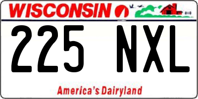 WI license plate 225NXL