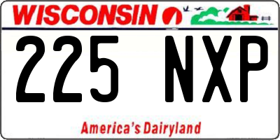 WI license plate 225NXP