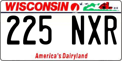 WI license plate 225NXR