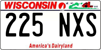 WI license plate 225NXS