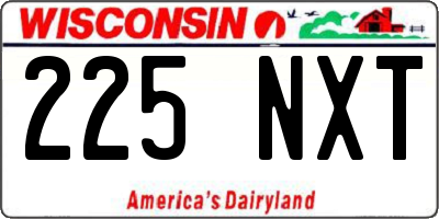 WI license plate 225NXT