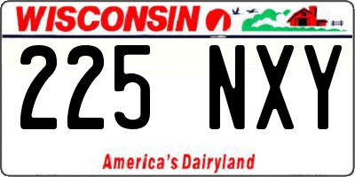 WI license plate 225NXY