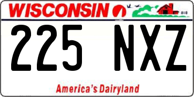 WI license plate 225NXZ