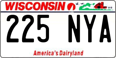 WI license plate 225NYA