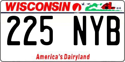 WI license plate 225NYB