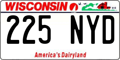 WI license plate 225NYD