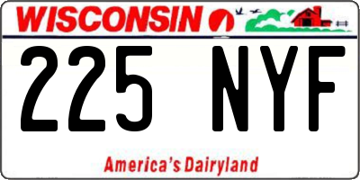 WI license plate 225NYF