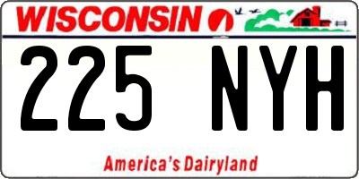 WI license plate 225NYH
