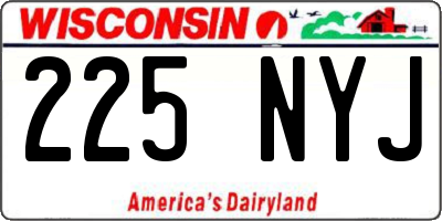 WI license plate 225NYJ