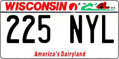WI license plate 225NYL
