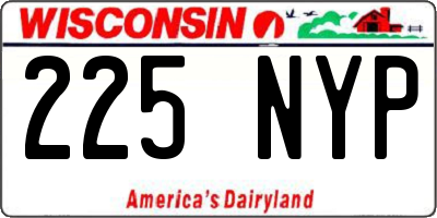 WI license plate 225NYP