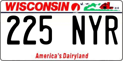 WI license plate 225NYR
