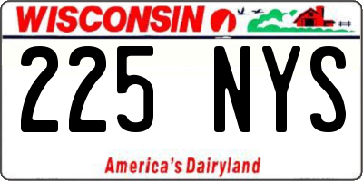 WI license plate 225NYS