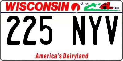 WI license plate 225NYV