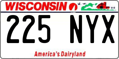 WI license plate 225NYX