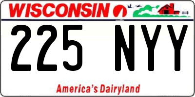 WI license plate 225NYY