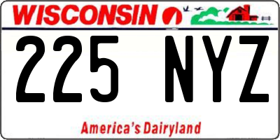 WI license plate 225NYZ