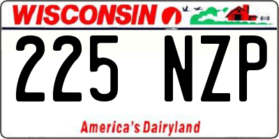 WI license plate 225NZP