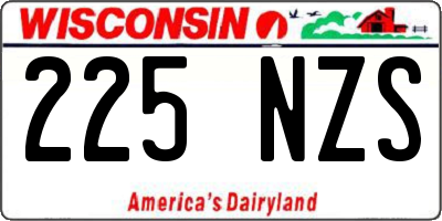WI license plate 225NZS