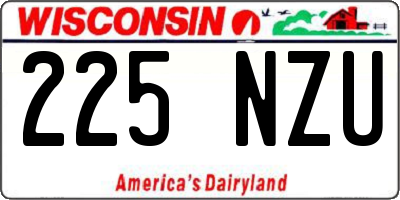 WI license plate 225NZU