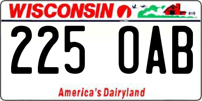 WI license plate 225OAB
