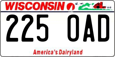WI license plate 225OAD