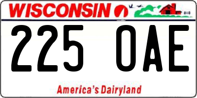 WI license plate 225OAE