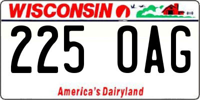 WI license plate 225OAG