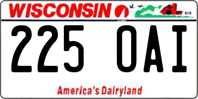 WI license plate 225OAI