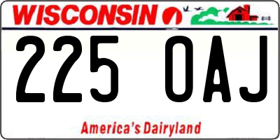 WI license plate 225OAJ