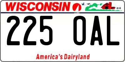 WI license plate 225OAL