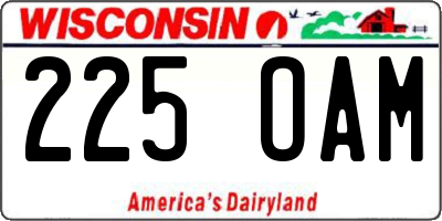 WI license plate 225OAM