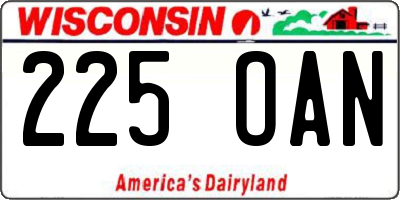 WI license plate 225OAN