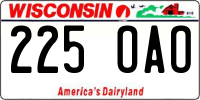 WI license plate 225OAO
