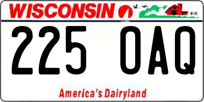 WI license plate 225OAQ