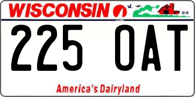 WI license plate 225OAT
