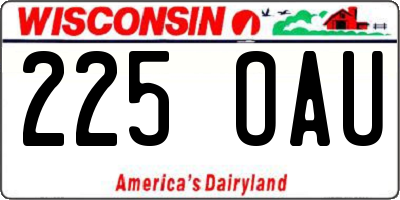 WI license plate 225OAU