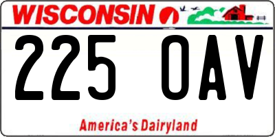 WI license plate 225OAV