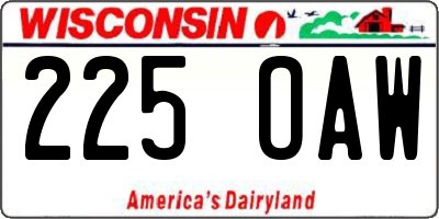 WI license plate 225OAW