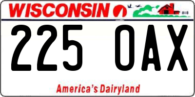 WI license plate 225OAX