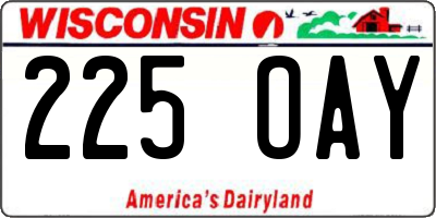 WI license plate 225OAY