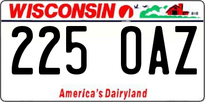 WI license plate 225OAZ