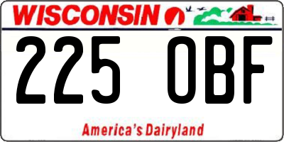 WI license plate 225OBF
