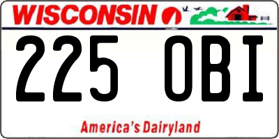 WI license plate 225OBI